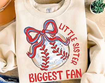 Hermana de béisbol Png, Hermana pequeña de béisbol Png, Día del juego de béisbol Png, Camiseta para amantes del béisbol, Hermana pequeña fanática más grande Png, Béisbol