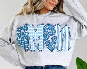 Floral Amen PNG, Retro Amen Png, Preppy Easter png, Amen Png, Jesus png, Hydrangeas Grandmillennial Cross Png, Bible Verse Png,Scripture Png