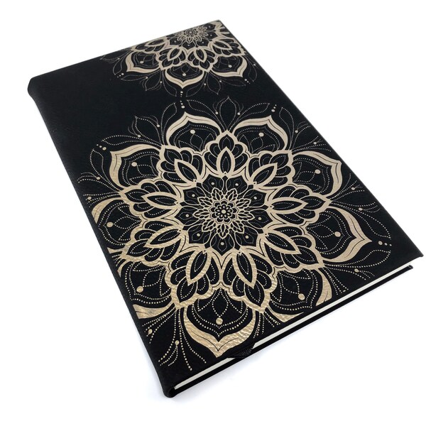 Mandala Engraved Black and Gold Journal