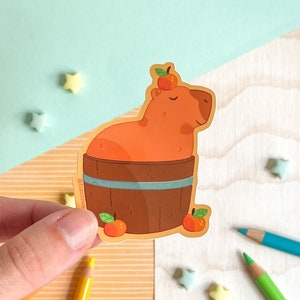 Adesivo in vinile lucido Capibara rilassato