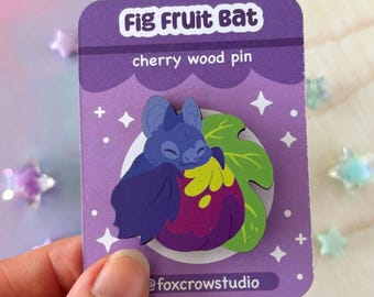 Fig Fruit Bat Pin and Magnet