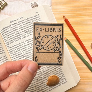 Pegatina de ex libris de papel kraft