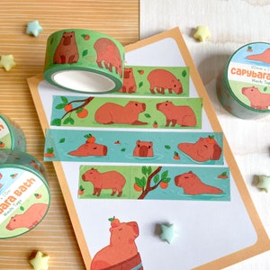 Cinta washi de baño de capibara