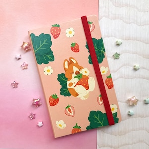 Strawberry Bunny Dot Grid Notebook