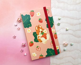 Strawberry Bunny Dot Grid Notebook