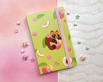 Peach Tanuki Dot Grid Notebook