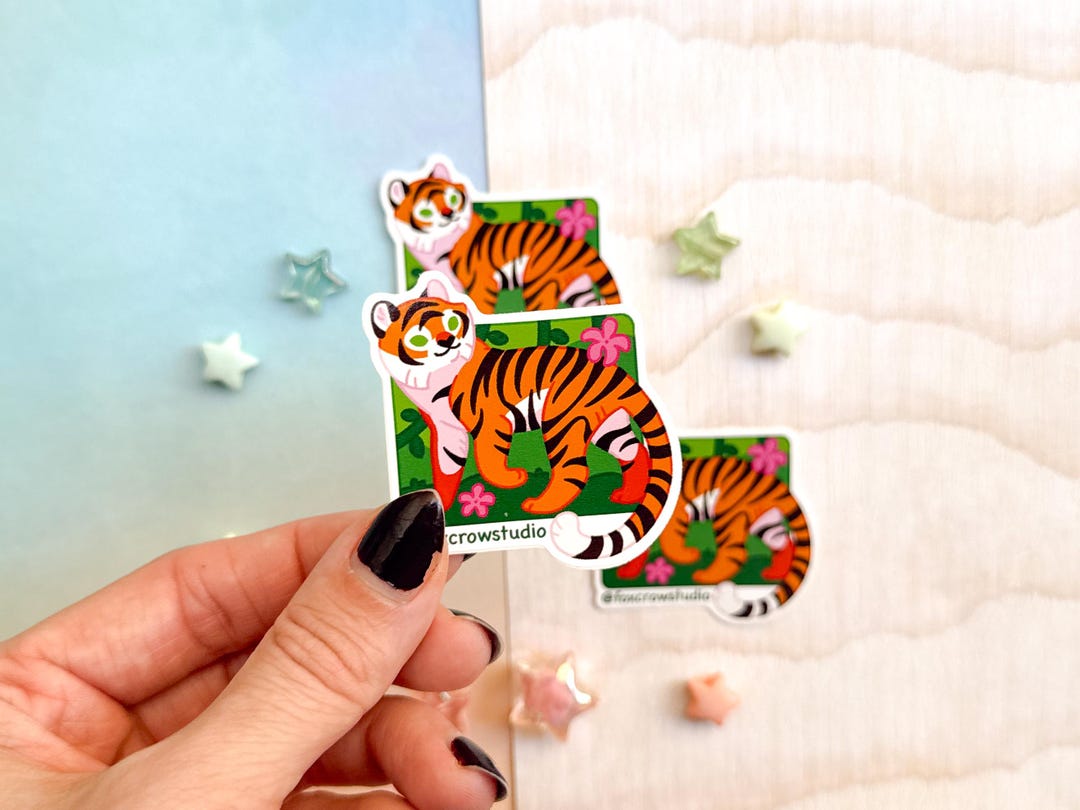 Bengal Tiger Glossy Vinyl Sticker - Etsy