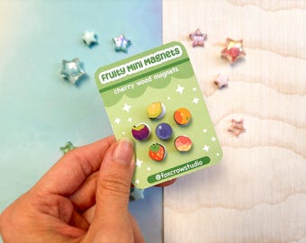 Mini Fruit Filler Pins or Magnets, Set of 6