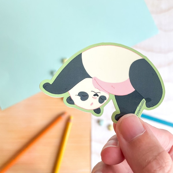 Panda Yoga Sticker fini brillant