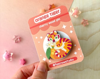 Orange Tiger Pin and Magnet