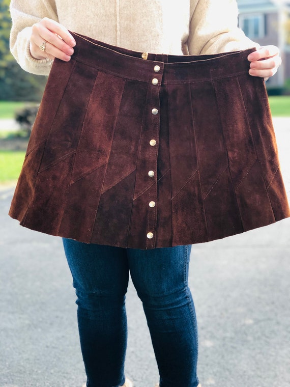 1970s suede mini skirt