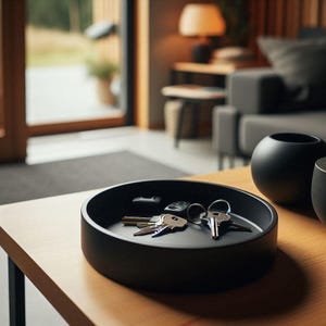 Modern Round Key Tray – Sleek & Functional Organizer 3D Printed Plastic