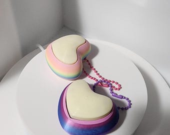 Clickable Fidget Heart Keychains – 3D Printed Stress Reliever