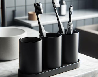 3D Printed Cup Holder – Toothbrush, Makeup Brush & Pen Organizer