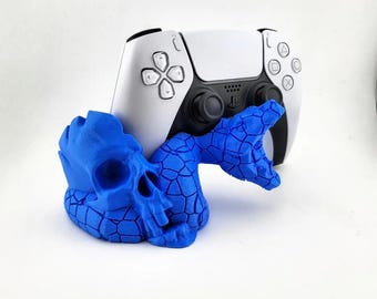 Textured Snake with Skull Controller Stand – Customizable 3D-Printed Display