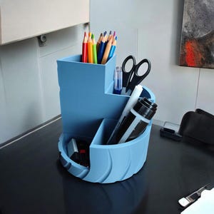 Wavy Multi-Compartment Desk Organizer | Modern Storage Solution 3D Printed Plastic