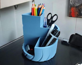 Wavy Multi-Compartment Desk Organizer | Modern Storage Solution