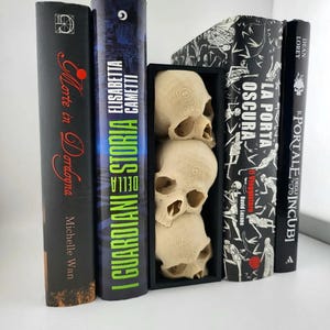 Three Skulls Book Nook – A Dark & Mysterious Shelf Insert
