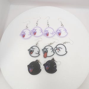 Playful 3D Printed Boo Ghost Inspired Earrings
