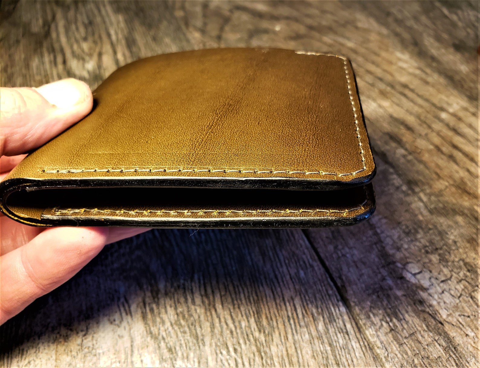 Men's Wallet in Olive Green Bridle leather Etsy