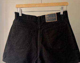 1990s Black Denim Jorts | Vintage Jean Shorts