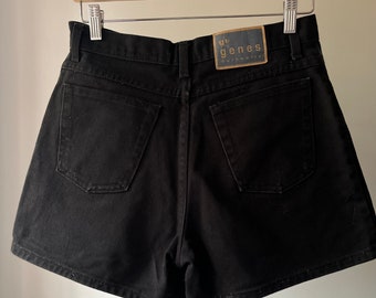 1990s Black Denim Jorts | Vintage Jean Shorts