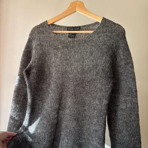 1990s Mohair Sweater | Vintage Grey Wool Knit