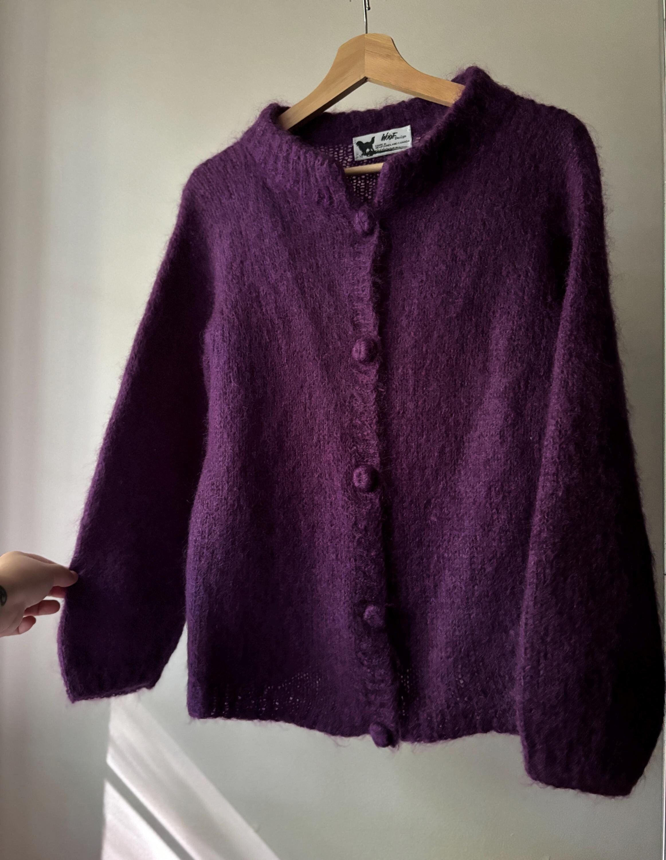 1990s Handknit Mohair Cardigan | Vintage Newfoundland