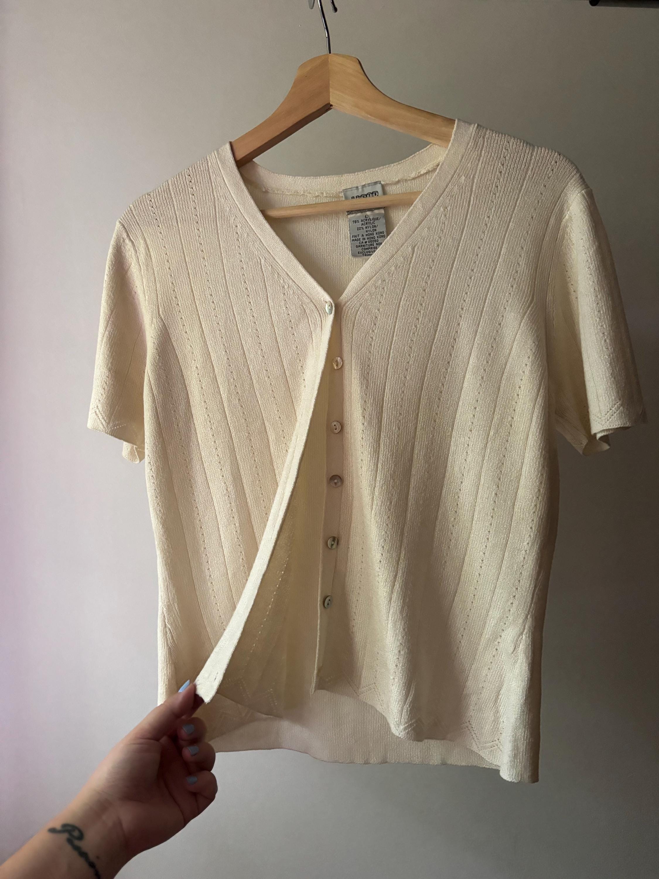 90s LANDS‘END Cotton knit cardigan 90s Lands' end cotton knit cardigan | sui & shara