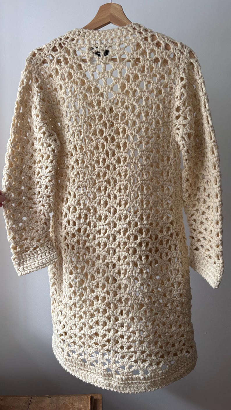 Vintage Crochet Wool Cardigan M
