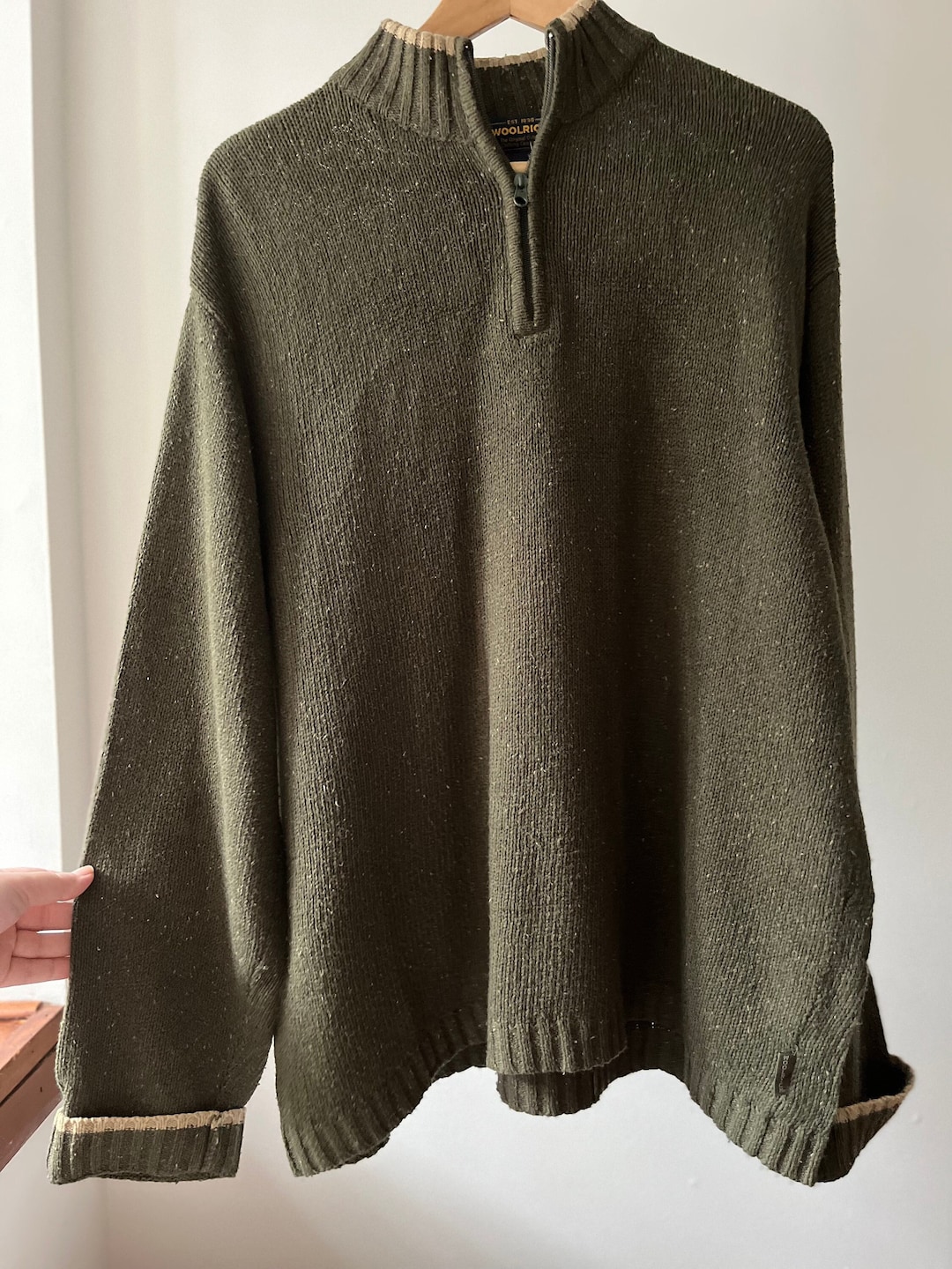 1990s Woolrich Quarter Zip Knit Sweater Etsy