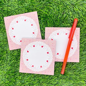 Blocco note a forma di torta alla vaniglia / Fogli per scrapbooking e corrispondenza / Cancelleria kawaii / Carta per appunti decorativa carina / Fogli per appunti strappabili