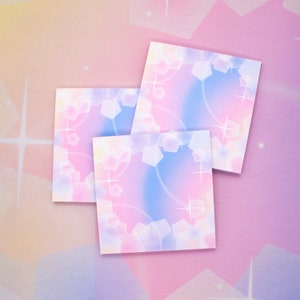 Bloc de notas con brillo pastel Shoujo / Hojas de notas para scrapbooking y amigos por correspondencia / Papelería kawaii / Papel decorativo lindo / Hojas de notas desprendibles
