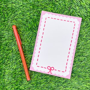 Bloc de notas con diseño festoneado de cinta / Bloc de notas pastel kawaii de 4 x 6 / Lindas hojas de notas desprendibles / Papelería estilo coqueta / Accesorios para diario