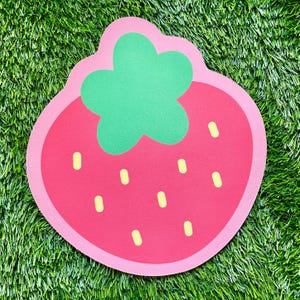 Red Strawberry Shaped Mouse Pad | Kawaii Fruit Colorful Desk Mat Accessory