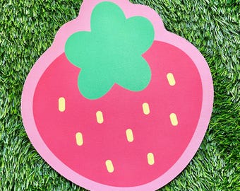 Strawberry Shaped Mouse Pad: Kawaii Pastel Desk Mat