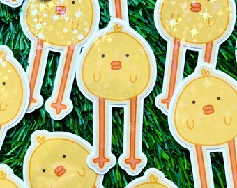 トールダックステッカー：キラキラ輝くホログラフィックかわいい動物デカール