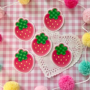 Red Strawberry Sticker | Heisei Retro Matte Vinyl Decal image 4