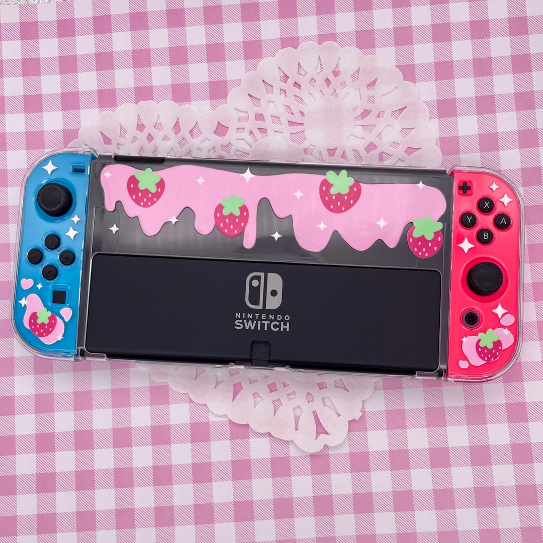 Strawberry Milk Nintendo Switch OLED Case: Kawaii Gamer Girl Protective ...