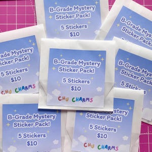 Mystery B-Grade Sticker Pack | Cute Sticker Grab Bag | Kawaii Stationery Oops Bag | Sticker Gacha