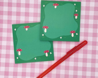 Mushroom Forest Memo Pad | Memo  Sheets for Scrapbooking and Penpal | Cottagecore Stationery | Cute Deco Note Paper | Tear Away Note Sheets