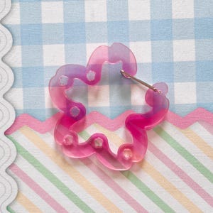 Pink Sakura Acrylic Carabiner | Kawaii Jelly Cherry Blossom Trinket Holder