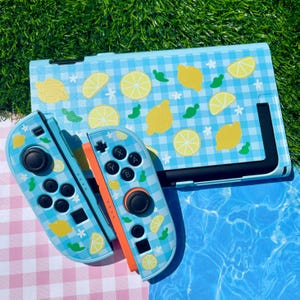 Lemon Gingham Nintendo Switch 2 Case | Hard Plastic Gaming Cover