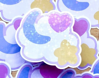 Naklejka Marzycielska Chmura | Wodoodporna, holograficzna, błyszcząca naklejka winylowa