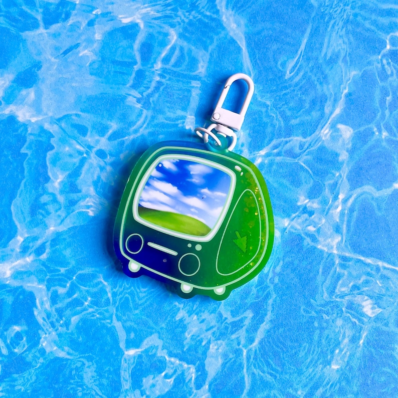 Frutiger Aero PC Liquid Glitter Keychain | Nostalgic Windows XP ...