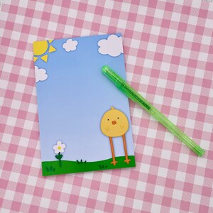 Bloc de notas de pato alto / Bloc de notas pastel kawaii de 4x6 / Lindas hojas de notas desprendibles / Papelería con animales divertidos / Accesorios para diario