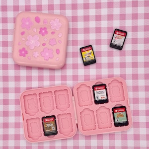 ピンク サクラ ニンテンドー スイッチ ゲームケース | かわいいビデオゲーム収納コンテナ | 桜のゲームカートリッジ旅行用セットアップ | ゲーム整理