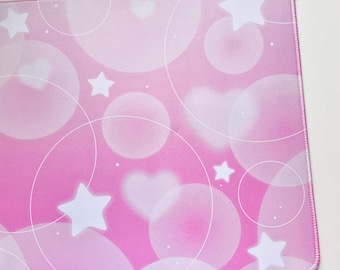 Pink Bubble Desk Mat | Kawaii Shoujo Manga Inspired Gaming Mouse Pad