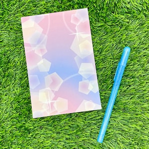 Bloc de notas pastel shoujo brillante / Bloc de notas pastel kawaii de 4x6 / Hojas de notas lindas desprendibles / Papelería manga / Accesorios para diario