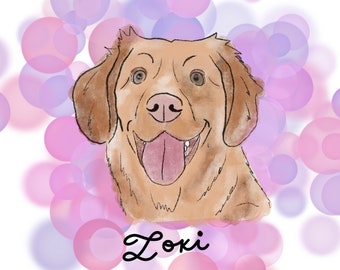 Custom DIGITAL Pet Portrait| Pet Memorial| 50% Donated to Charity